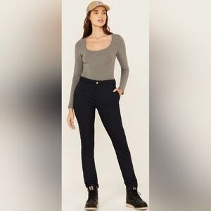 Dickies Womens Super Flex Twill Pant - Skinny, Dark Navy, 25